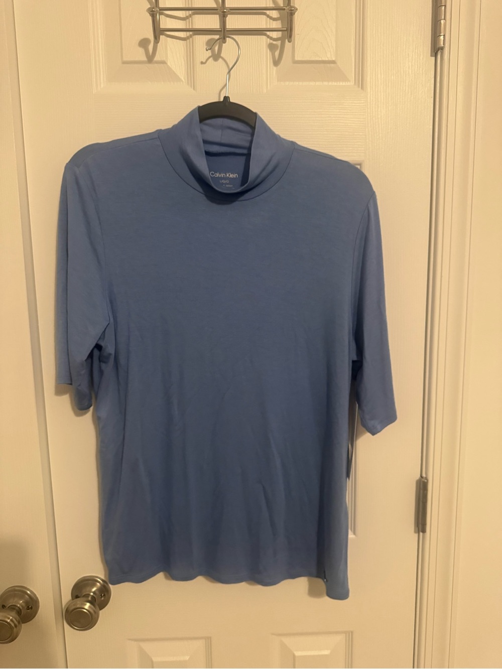 Calvin Klein Women’s Blue Short-sleeve Turtleneck Tee